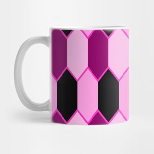 Hot Pink and Black Hexagon Geometric Pattern Mug